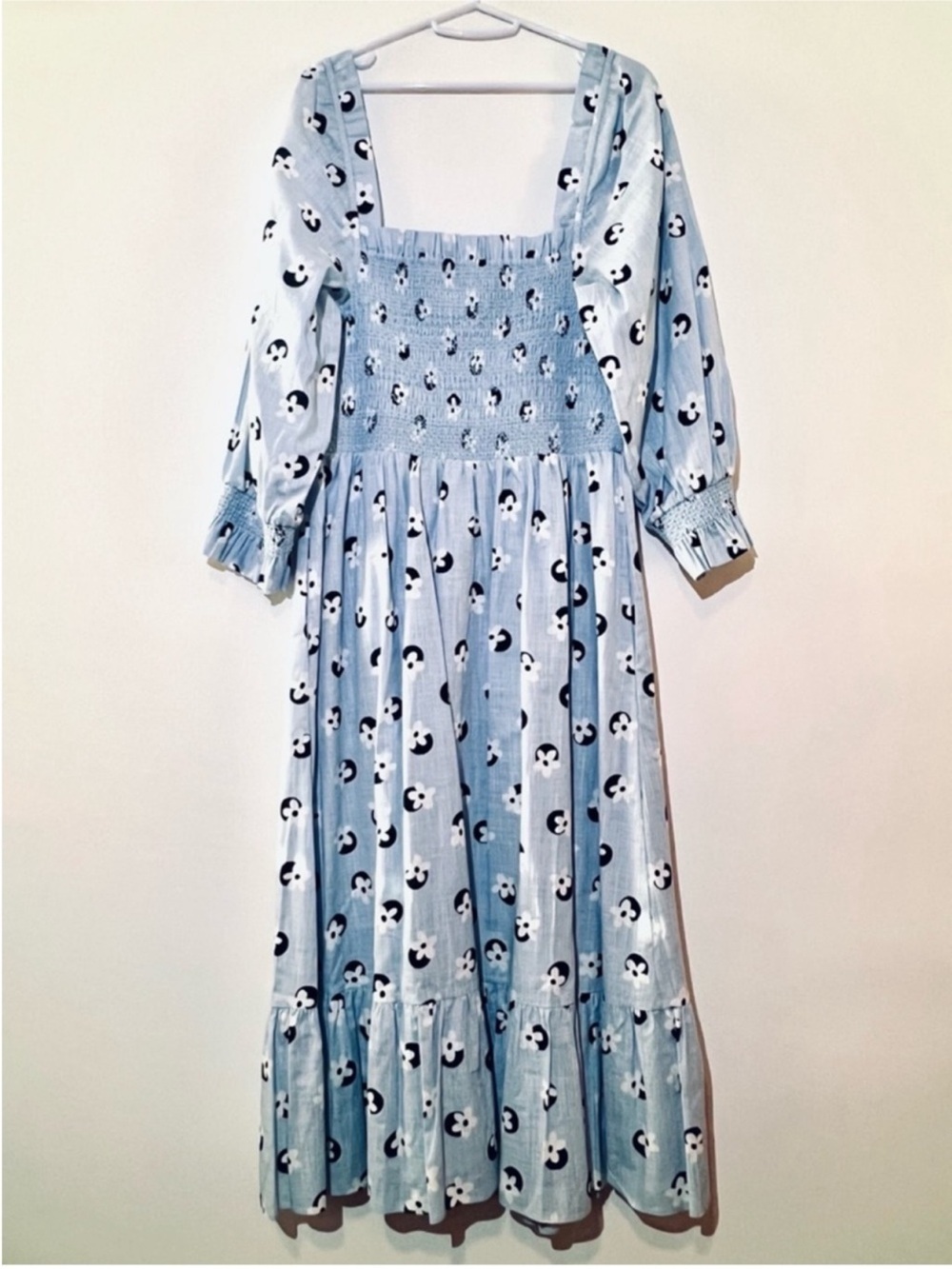 KATE SPADE Women’s floral dot smocked midi dress🦋🦋 - Picture 6 of 9